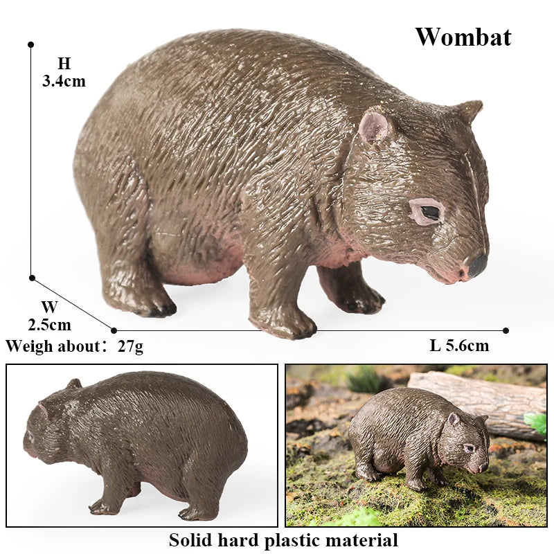 Oenux Classic Australian Wild Animals Kangaroos Koala Platypus Tasmanian Devil Echidna Cassowary Model Figurine Toy Kid Gift