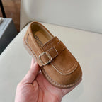 Girls Flats Spring Fall Shallow Lazy Loafers Shoes for Kids Girl Comfortable Soft Suede Sneaker Casual School Shoes Child I02111