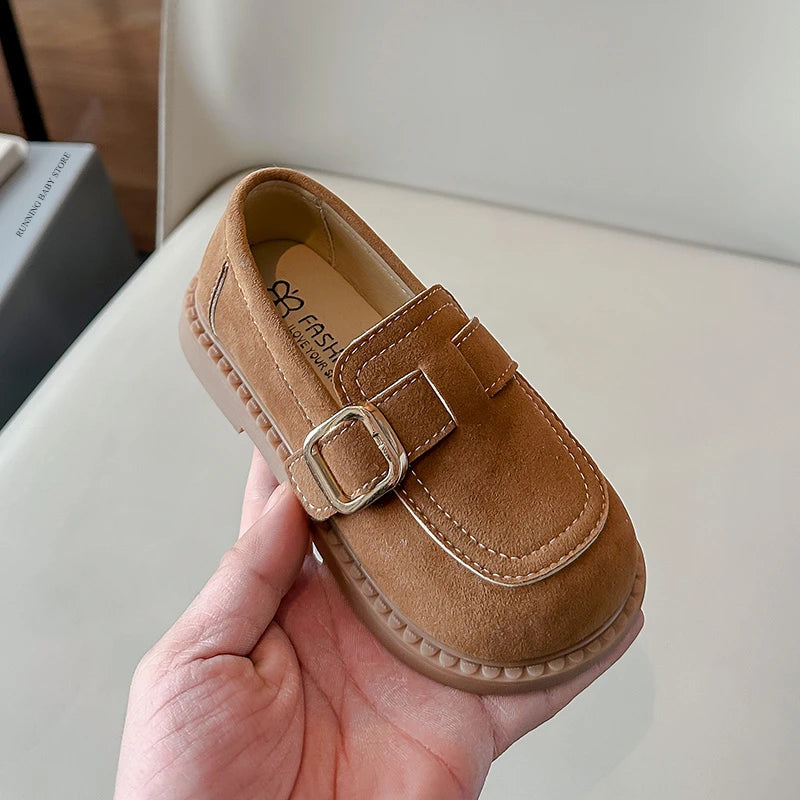 Girls Flats Spring Fall Shallow Lazy Loafers Shoes for Kids Girl Comfortable Soft Suede Sneaker Casual School Shoes Child I02111