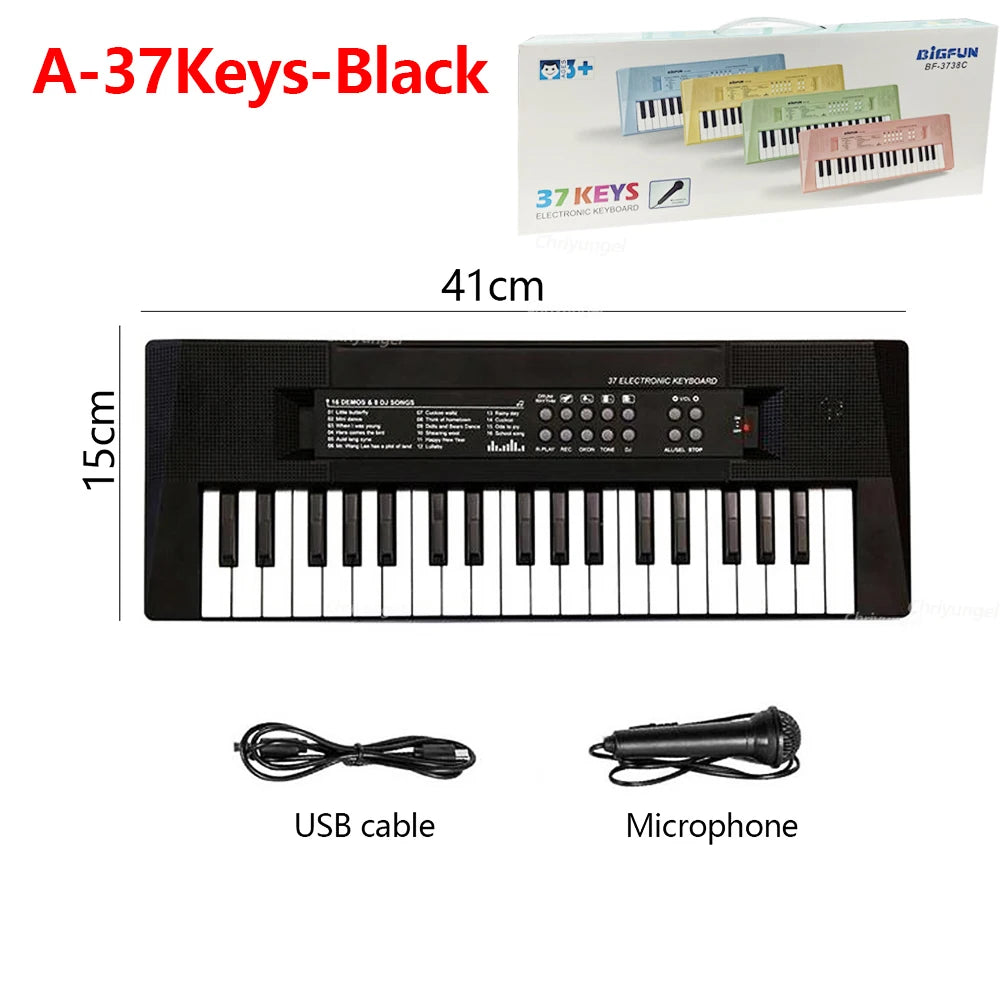 37 Keys Kids Electronic Piano Keyboard with Microphone Toy