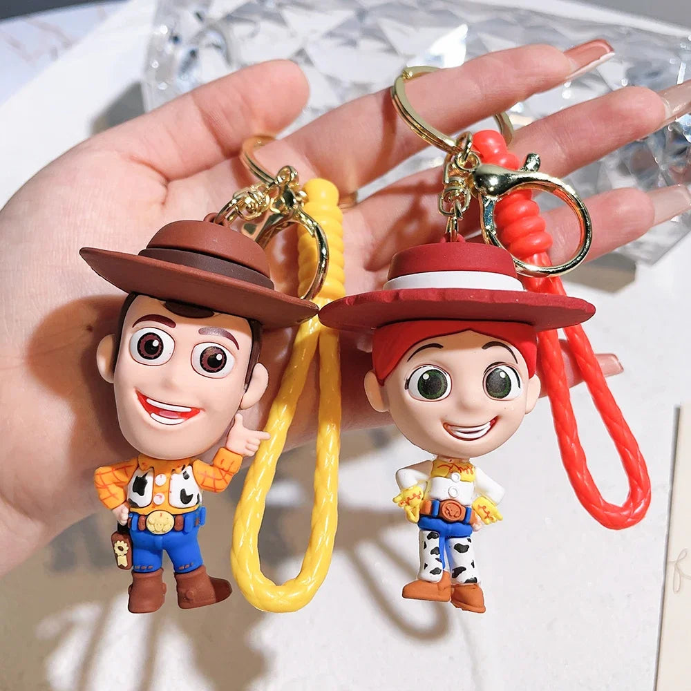 Disney Toy Story Figure Keyring Woody Buzz Alien Smarty Pants Car Keychain Cute Doll Pendant Birthday Christmas Gift for Kids