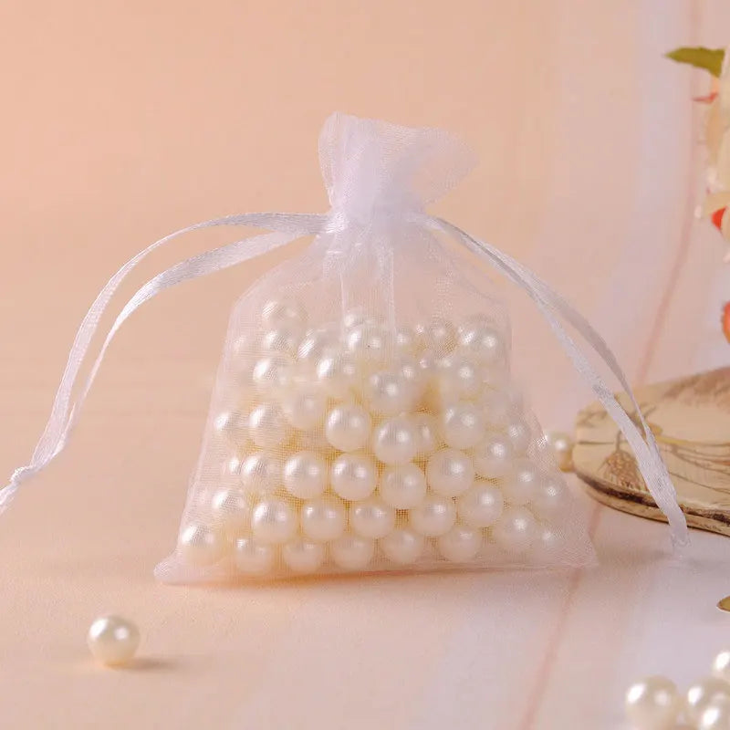 100pcs 7x9cm 10x12cm Colorful Organza Bag Packing Bag Sachet Organza Gift Bags For Jewelry Wedding Party Decor Drawstring Pouche