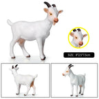 Oenux Classic Farm Animal Simulation Sheep Goat Argali Antelope Model Action Figure Poultry Figurines Cute Toy For Kid Gift