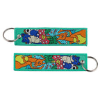 Anime Cute Animal Jet Tag Embroidery Keys Tag Women Keyring Cartoon Car Keys Fashion Jewelry Accessories Kids Gifts 1PCS