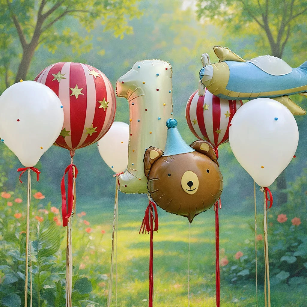 63pcs Unicorn Theme Balloon Set Cream White Number 1-9 Balloons for Birthday Party Room Decoration Balloon Supplies