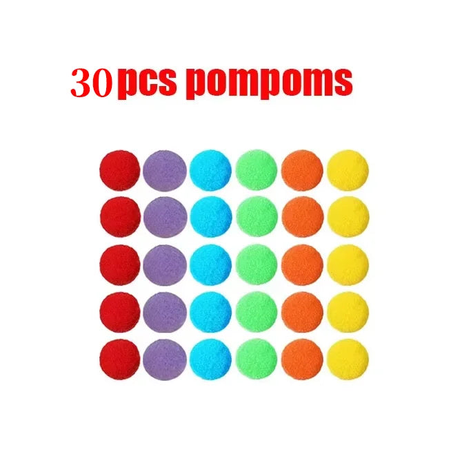 Kids Sorting Counting Toys Rainbow Color Classification Bowls Set