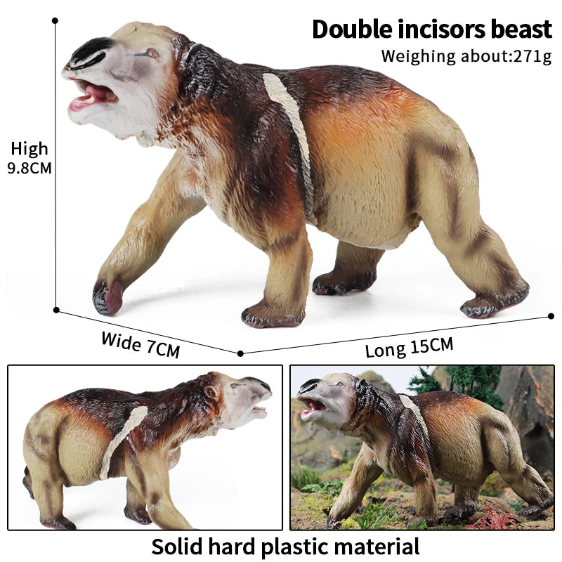 Oenux Prehistoric Wild Animals Doedicurus Armadillo Doedicurus Sabretooth Model Action Figures PVC Collection Toy Kid Gift