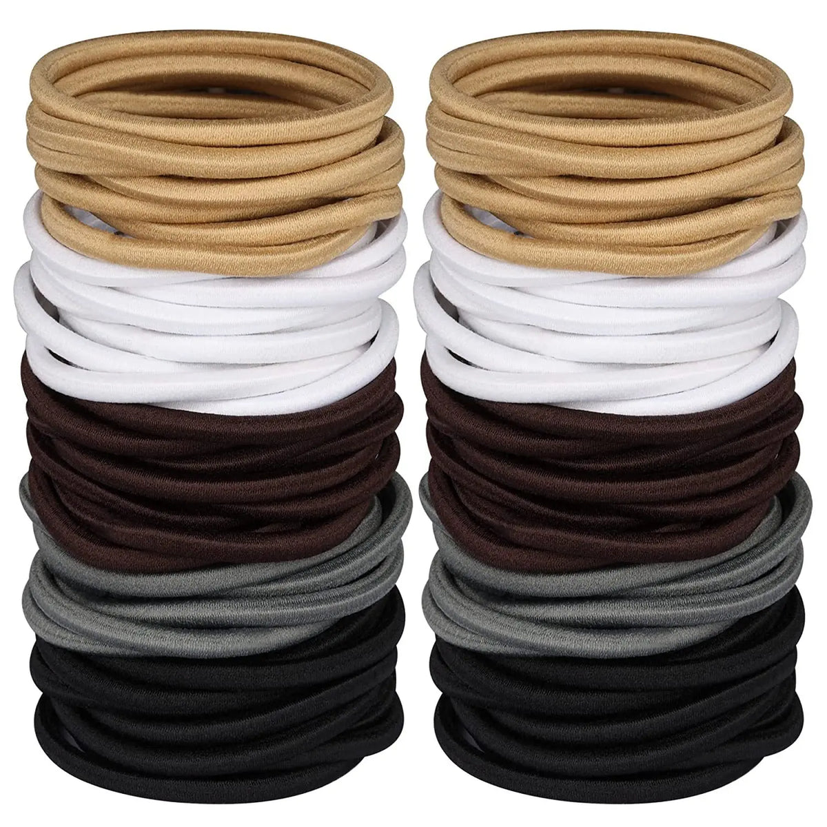 10/50pcs 4mm Mix Color Black No Damage Elastics Hair Ties Bands Leagues Pony Tails Holders for Men Women Girls and Boys Bulk