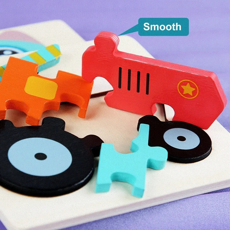 Wooden Montessori Animal Puzzle Colorful Educational Toy for Kids