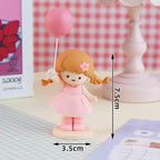 Princess Cake Topper Beautiful Girl with Bow Stars for Happy 1st Birthday Party Cake Decoration Baby Shower Party Supplies