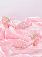 Girls Princess Party Heels Shiny Star Dress Shoes for Kids