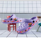 Kids Clogs Garden Shoes Boys Girls Unicorn Dinosaur Beach Flat Sandals Slippers Children Sandals Anti Skid Slipper Summer Hole
