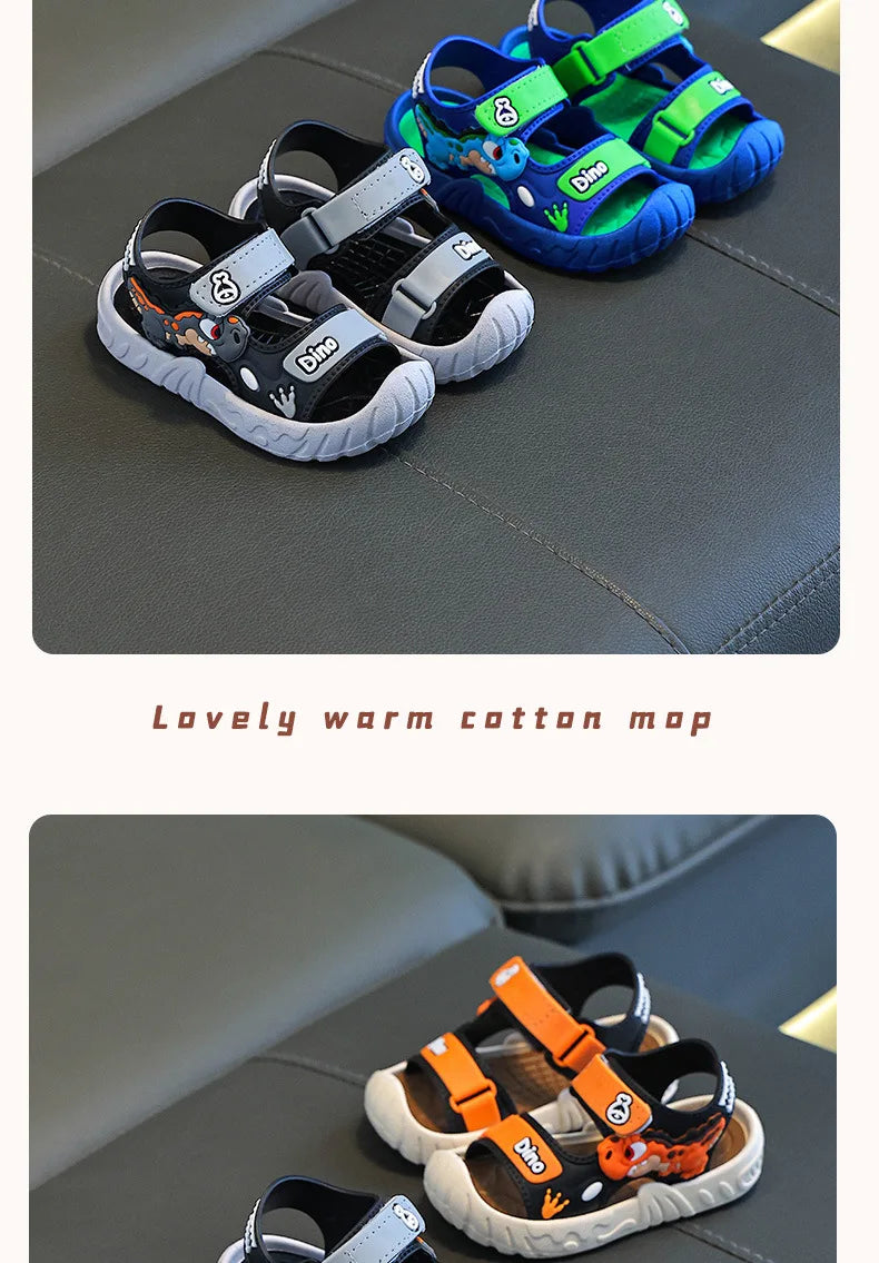 Kids Sport Sandals Breathable Velcro Shoes for Children