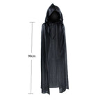 Terror Stitch Halloween Party Cosplay Children Adult Death Black Cloak, Halloween Death Skull Skeleton Ball Costume Prop Set
