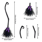 Halloween Witch Broom Decorations Magic Plastic Scary Prop Cosplay Suitable For Festival Parties Or Masquerade Costume Events