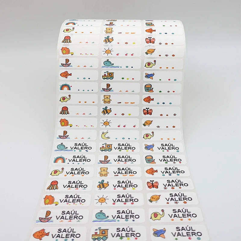 Waterproof Tag Self-adhesive Baby Name Sticker Custom Personalized Kindergarten Hebrew Label For Children School Stationery