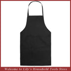 Adjustable Cooking Apron Unisex  Household Solid Color Chef Waiter Barbecue Hairdresser Adult Pocket Apron Kitchen Supplies Tool