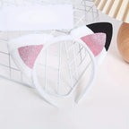 Cute Baby Girls Cat Ears Glitter Headband Kawaii Headwear For Kids Toddler Halloween Party Accessories Hairhoop Birthday Gifts