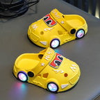 New 2026 Kids Glowing Slippers Summer Outdoor Two-Way Wear Anti-Slip Cute Small Children Sandals Boys Slip-On Home Slippers