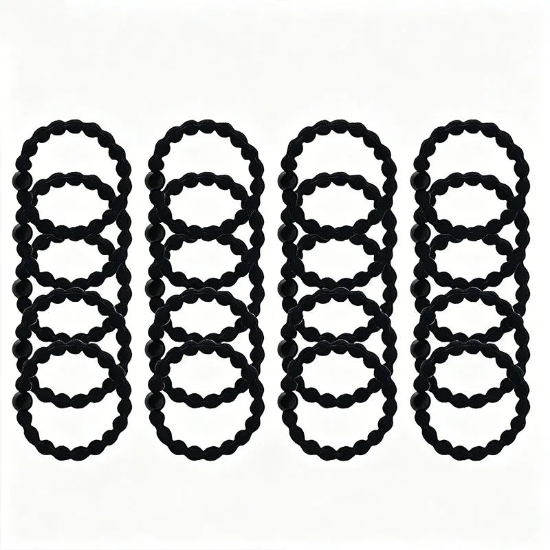 20PCS/Set Basic Bean Elastic Hair Bands For Women Girls High Ponytail Hair Tie Scrunchie Rubber Band Hair Ring Hair Accessories