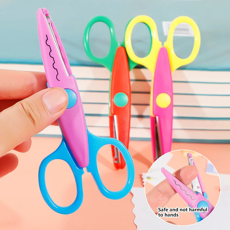Student DIY Color Album Decorative Lace Scissors Comfortable Hand Scissors Paper Cuttings Scissors Art Safety Scissors New