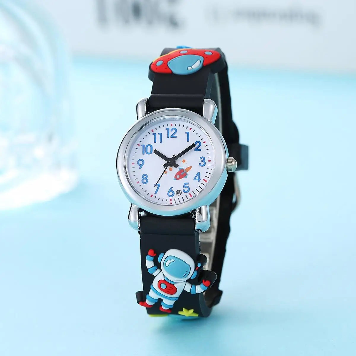 Cartoon Astronaut Watch for Kids – Space UFO Quartz Student Watch
