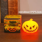Pumpkin Lantern Candle Light Halloween Skull Ghost Face Lamp Kids Gift For Bedroom Garden Party Decoration Atmosphere Light