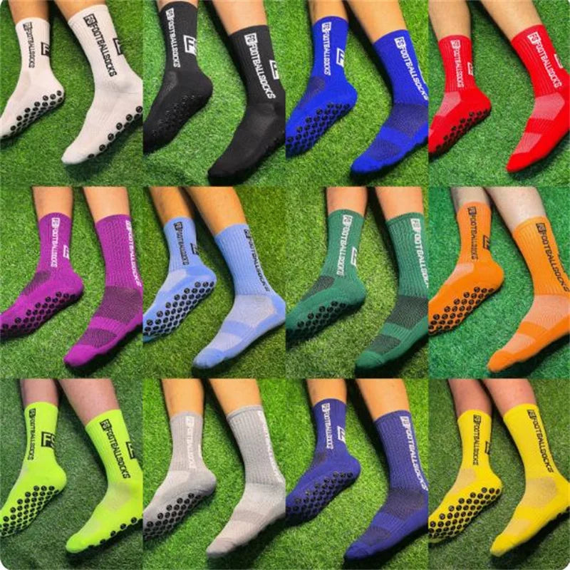 1 Pair Non Slip Soccer Socks Men Non Skid Grip Football Basketball Sport Cycling Socks 2025 New