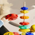 Montessori Baby Tower Game; Spinning and Stacking Rainbow Puzzle; Motor Skill Development; Kids Gift