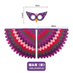 Animal Bird Wings+Mask Suit Stage Performance Peacock Owl Parrot Bird Felt Cape Halloween Bird Funny Party Cosplay Cloak