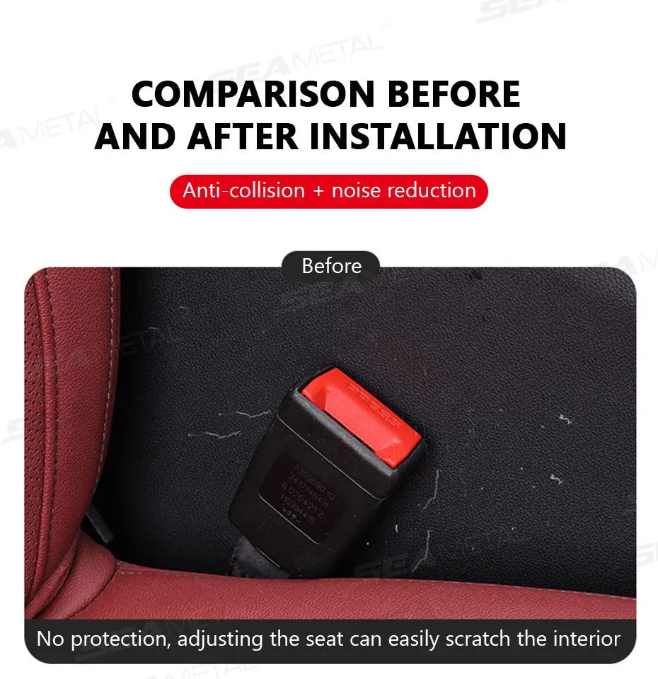 SEAMETAL Car Seatbelt Guard Seat Belt Holder EVA Buckle Protective Cover Upright Device Card Slot Bracket Car Accessories