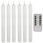 LED Flameless Taper Candles Flickering with 10-Key Remote 11" Battery Operated Ivory Candlesticks Christmas Home Wedding Decor