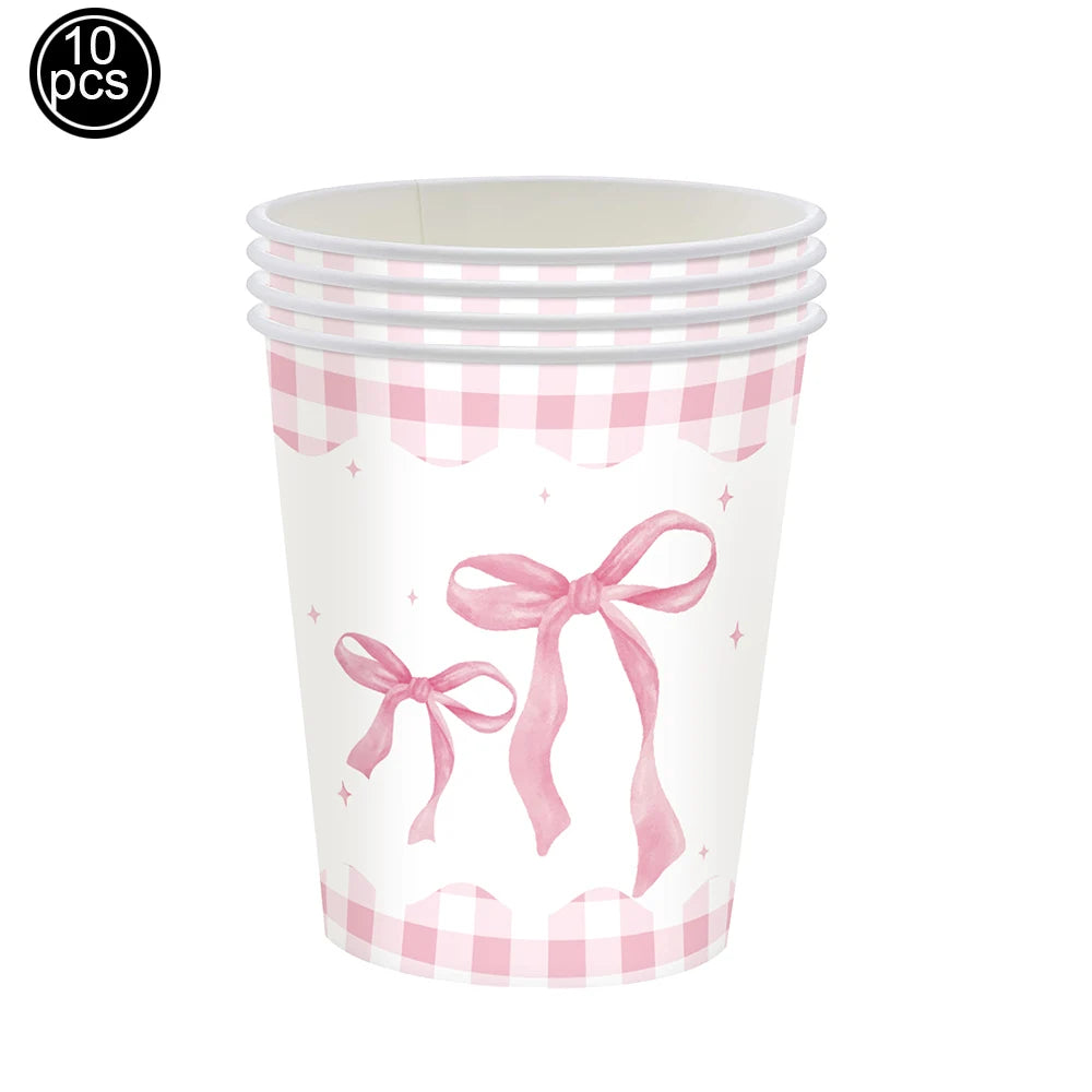 Pink Bow Cupcake Liners Coquette Bow Cupcake Wrappers Baking Cups for Baby Shower Wedding Bridal Showers Birthday Party Decors