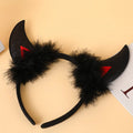 Gothic Angel Devil Headpiece with Colorful Feathers, Glamorous Horns for Women's Halloween Cosplay Party