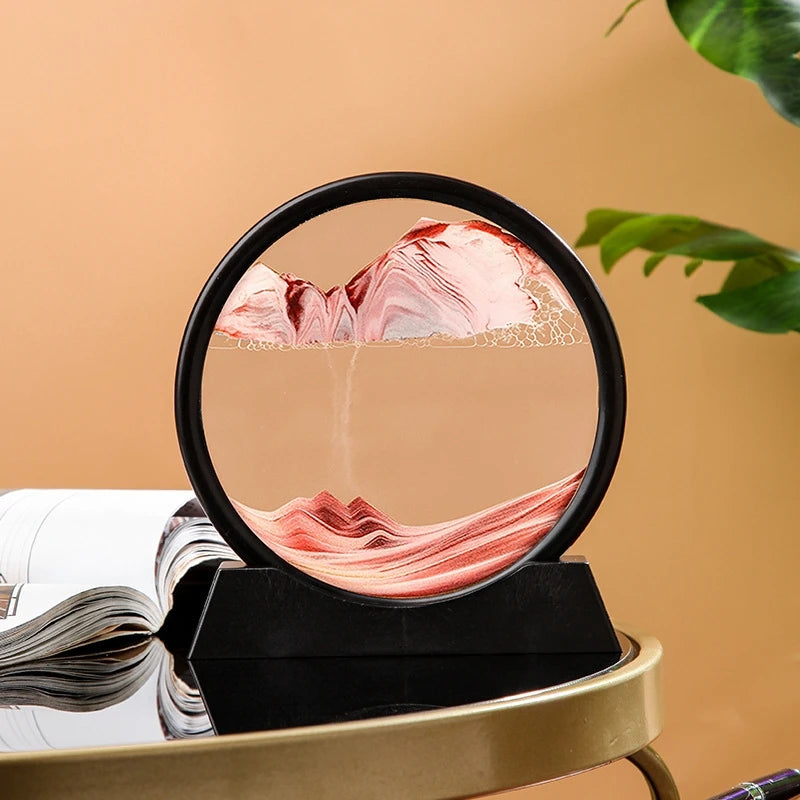 3D Glass Moving Sand Art Creatitive Sandscape In Motion Display Flowing Sand Frame Hourglass Painting for Home Decor for Gifts