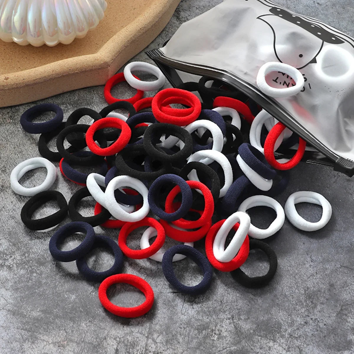 50/100Pcs Hair Bands for Children Colorful Nylon Scrunchie Hair Ties Rubber Band Kids Elastic Hair Leagues Girl Accessories