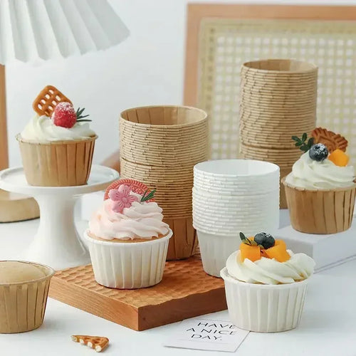 50PCS Golden Muffin Cupcake Paper Cups Oilproof Liners