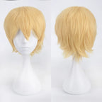 Men Women Synthetic Anime Cosplay Wigs Short Straight Hair Heat Resistance Multicolour Red White Pink Gray Brown