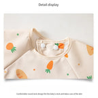 1PC Child Feeding Bib Waterproof Long Sleeve Apron Rice Pocket Feeding Blouse Toddler Bibs Children's Summer Thin Feeding Smock