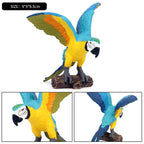 Oenux Bird Forest Animal Parrot Macaw Cockatiel Cockatoo Agapornis Puffin Model Solid PVC Garden Decoration Education Kids Toy