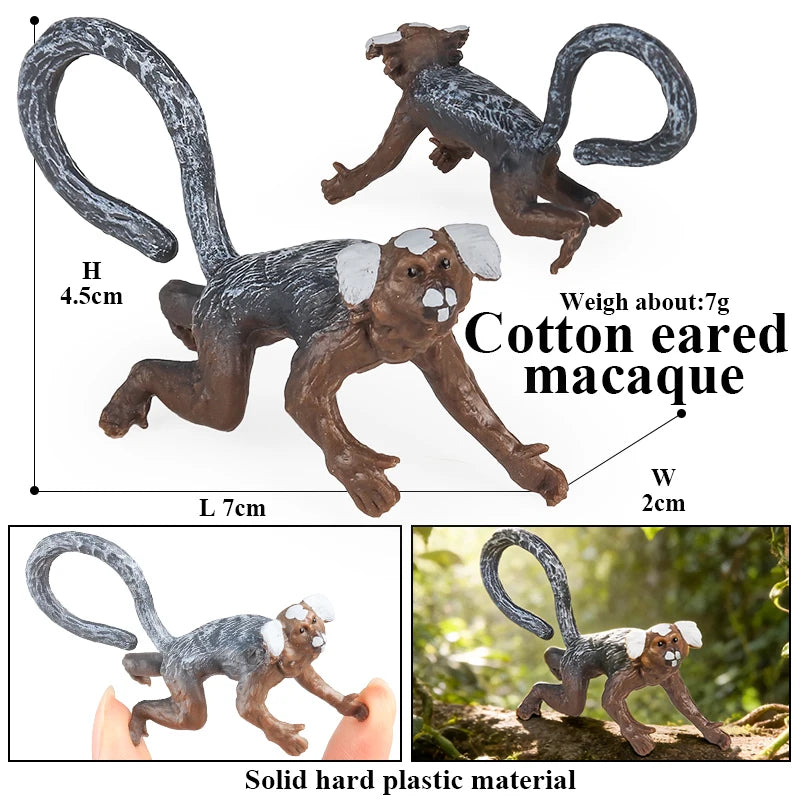 Oenux Simulation Wild Animal Chimpanzee Orangutan Gorilla Tree Sloth Monkey Model Action Figures Garden Miniature Decoration Toy
