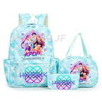 3Pcs/Set KPop Demon Hunter School Bags Girls Teens Rumi Mira Zoey Youth School Backpack Travel School Students Laptop Backpack
