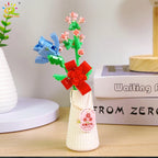 HUIQIBAO MOC Flower with pot Micro Building Block Sunflower Mini Model Bricks set Flowers Toys for Adults home Desk Decoration