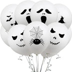 12pcs Halloween Ghost Balloons Spider Witch Bat Pumpkin Skeleton Horror Happy Halloween Party Decoration Carnival Party Supply