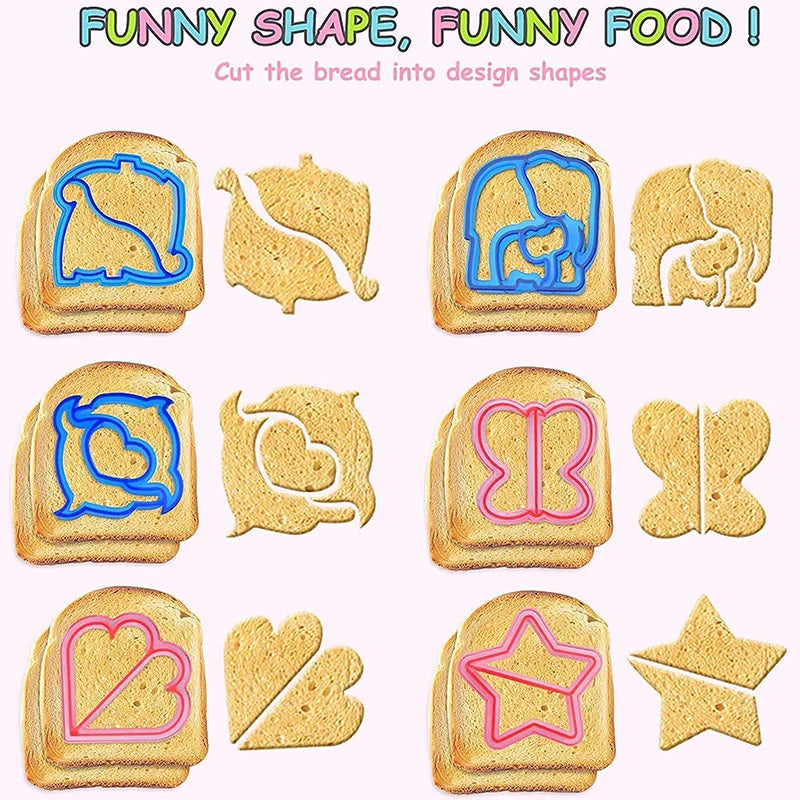 Sandwich Cutters Set for Children Food Cookies Bread Mold Maker Fruit and Vegetable Shapes Cutting Mould Baking Tools for Kids