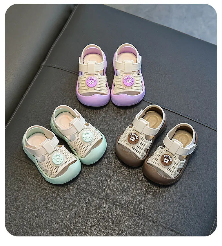 Baby First Walker Sandals Closed Toe Summer Shoes for Toddlers