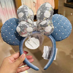 Disney Princess Headband Mickey Ear Rapunzel Sequin Bow Hair Hoop Birthday Gift Girl Accessories Halloween Gift Christmas Jack