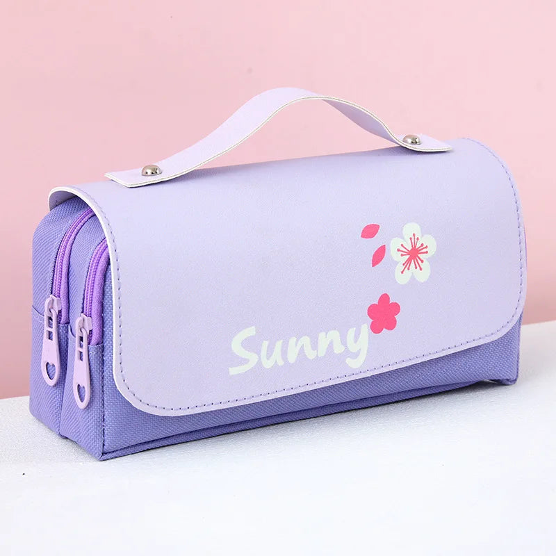 Cute Decompression Pencil Case Large Capacity Storage Bag Back to School Supplies Kawaii Korean Stationery Pen Cases