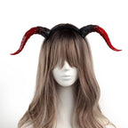 Demon Horns Headpiece Cosplay Animal Antelope Cow Devil Headwear Halloween Headdress Carnival Party Costumes Props Gifts