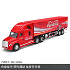 1:64 Small trailer container truck Gulf version Simulation alloy car model ornament toy Collect boys' toys gifts